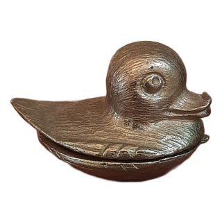 Brass Trinket Duck Box Mid Century For Sale