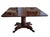 Mid-19th century mahogany two-part drop leaf breakfast/card table. Drop leaf swivel top, cylindrical pedestal on plinth...