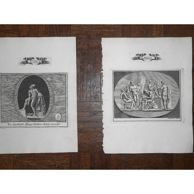 Mid 18th Century Authentic Antique 18th Century Italian Neoclassical Roman Mythology. Copperplate Engravings - Set of 7 For Sale - Image 5 of 7