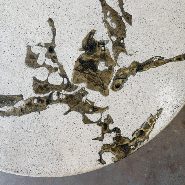 Late 20th Century Silas Seandel Signed "Terra" Cast Concrete and Bronze Coffee or Cocktail Table For Sale - Image 10 of 14