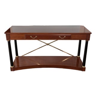 1990s Ethan Allen Neoclassical Medallion Console For Sale