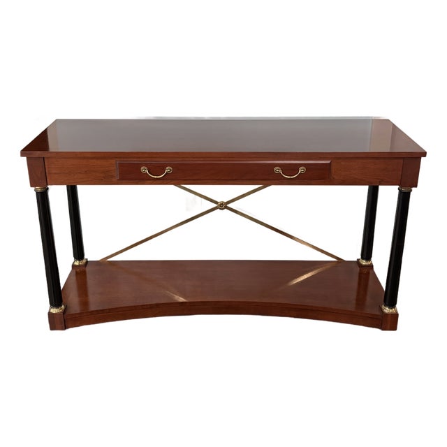 1990s Ethan Allen Neoclassical Medallion Console For Sale