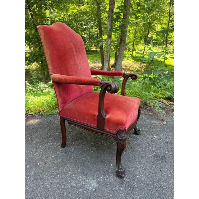 Mid 20th Century Louis XIV Style High Back Throne Style Open Armchair For Sale - Image 13 of 18