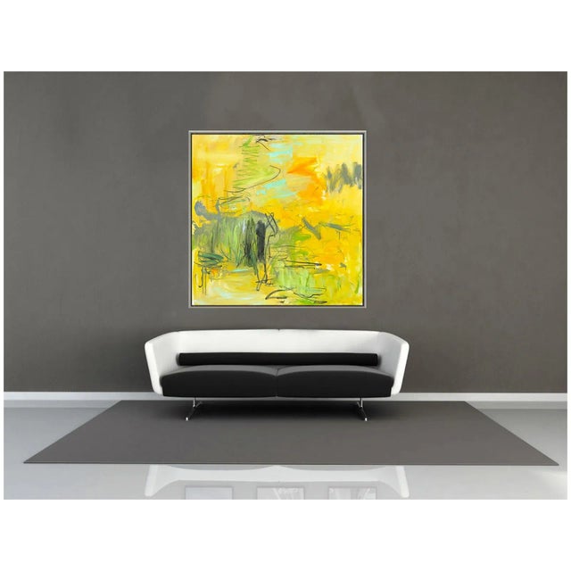 "Golden Grass" by Trixie Pitts Large Abstract Expressionist Oil Painting For Sale - Image 12 of 12