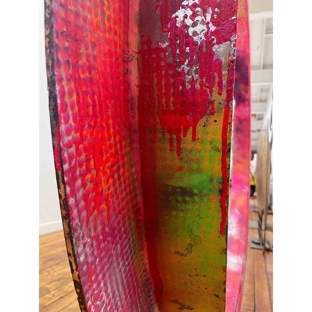 Metal Large Sculpture - Painted Iron and Steel For Sale - Image 7 of 12