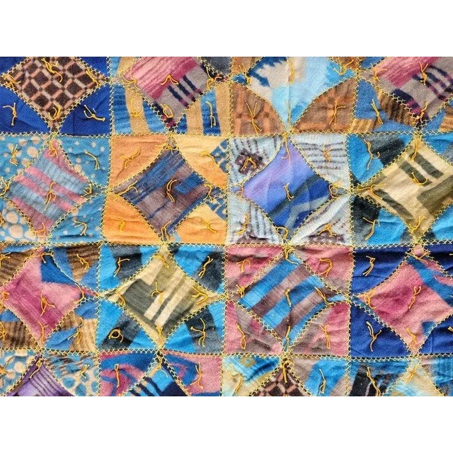 Early 20th C. Blanket Blocks Quilt / Comforter For Sale - Image 10 of 10