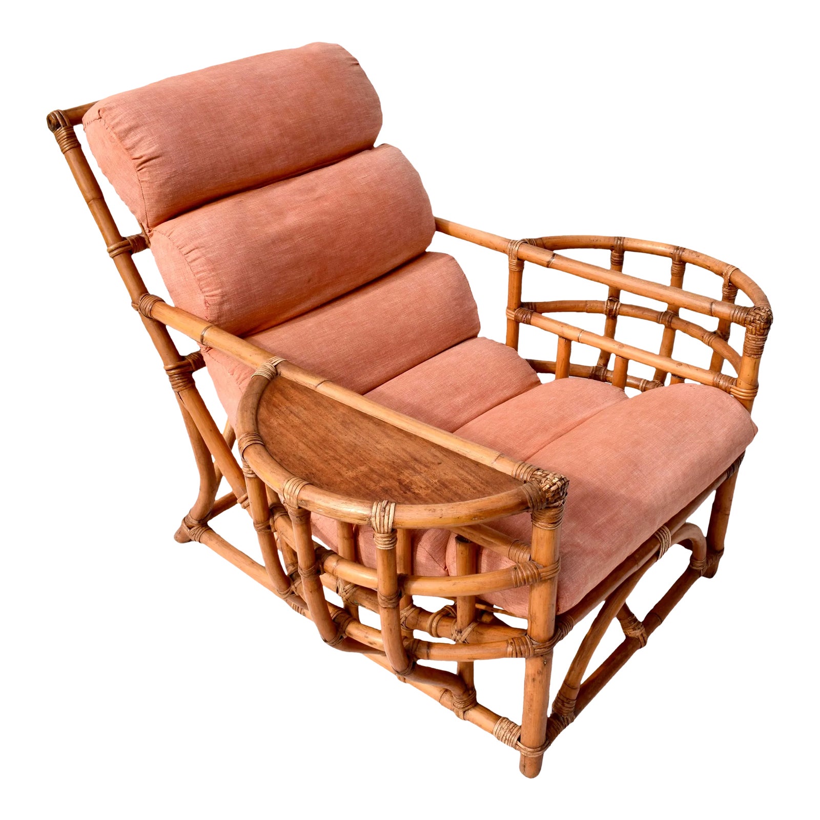 1950s Ficks Reed Bamboo Rattan Lounge Chair | Chairish
