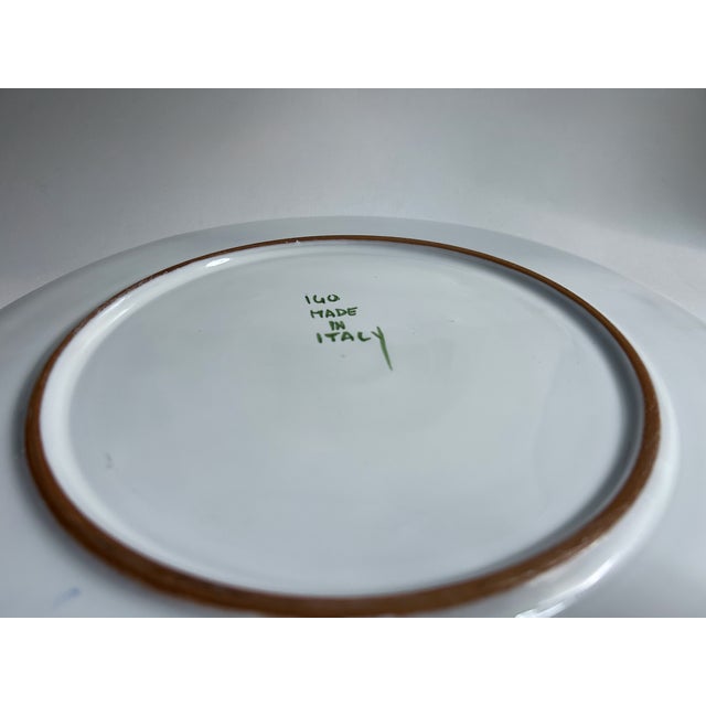 Late 20th Century Italian Glazed White Pottery Platter With Blue Cornflowers For Sale - Image 17 of 18