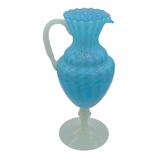 Murano Opaline Glass Jug For Sale