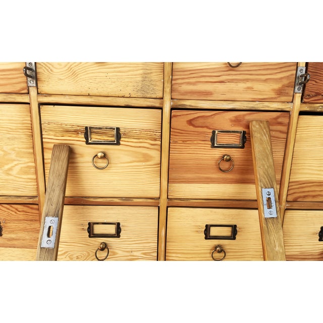 26-Drawer Card Catalog Cabinet in Wood, 1950s For Sale - Image 17 of 18