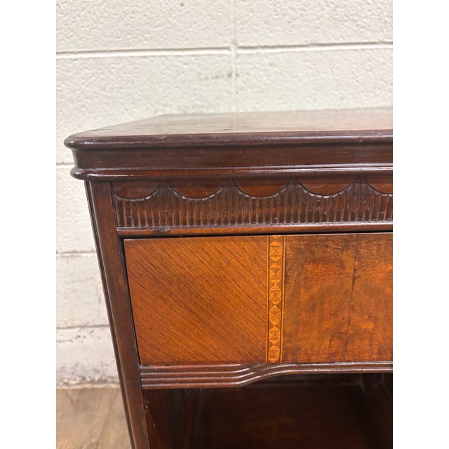 Vintage Art Deco Inlaid Nightstand Side Table End Table For Sale In Kansas City - Image 6 of 12