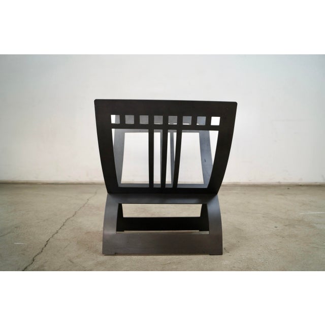 Arts & Crafts Style Solid Metal Log Holder / Magazine Rack For Sale - Image 10 of 12