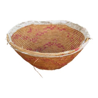 Farmhouse Nomadic Basket With Pink and Natural Colors For Sale