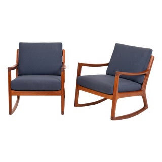 Rocking Chairs by Ole Wanscher for Cado, 1960s, Set of 2 For Sale
