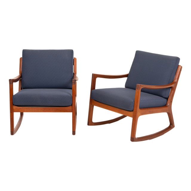 Rocking Chairs by Ole Wanscher for Cado, 1960s, Set of 2 For Sale