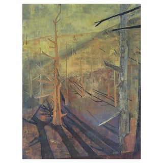 Jose Palou, Imaginary Landscape, 1950s, Oil on Canvas For Sale