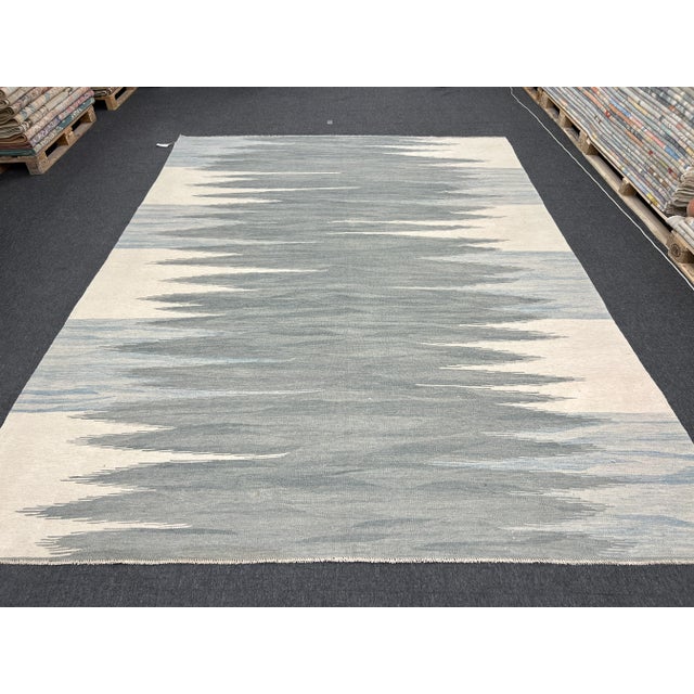 Mid-Century Modern 2020s Modern Turkish Hand-Knotted Scandinavian Style Kilim Area Rug For Sale - Image 3 of 9