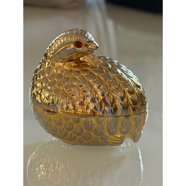 Signed Judith Leiber 1980's Resting Quail Pill Box For Sale In Savannah - Image 6 of 12