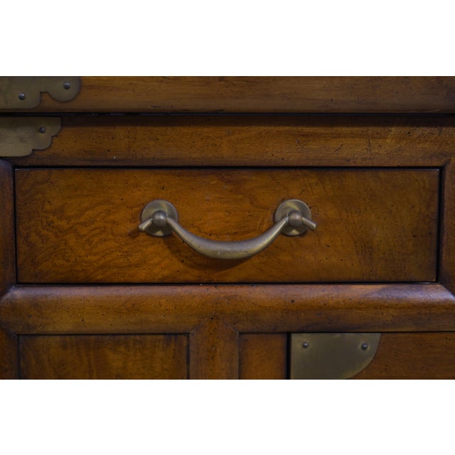 Baker Chinese Style Walnut Credenza Sideboard For Sale - Image 11 of 18
