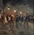 Adolfo CARDUCCI (1901-1984). Italian artist. This painting masterfully captures a nighttime street scene, where passers-by...
