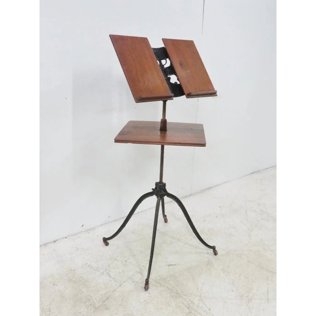 Wood Victorian Industrial Adjustable Book Podium For Sale - Image 7 of 7