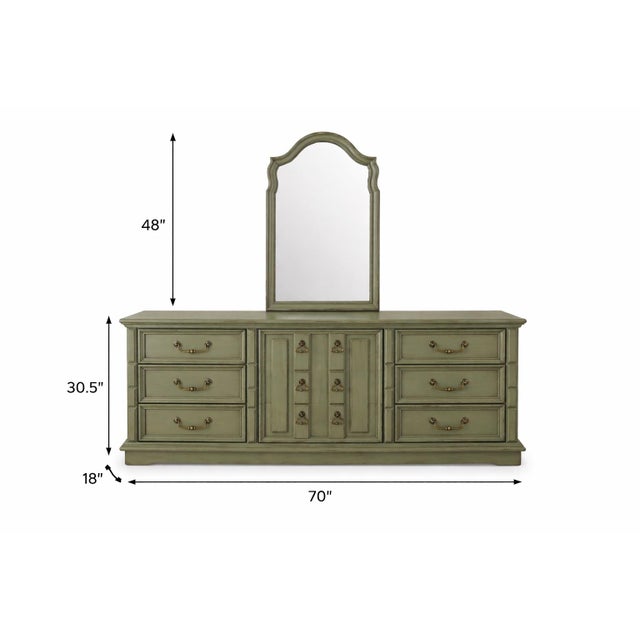 A beautifully refinished 70” solid wood dresser and mirror set in our signature Old Chapel Sagewood™ finish—an elevated,...