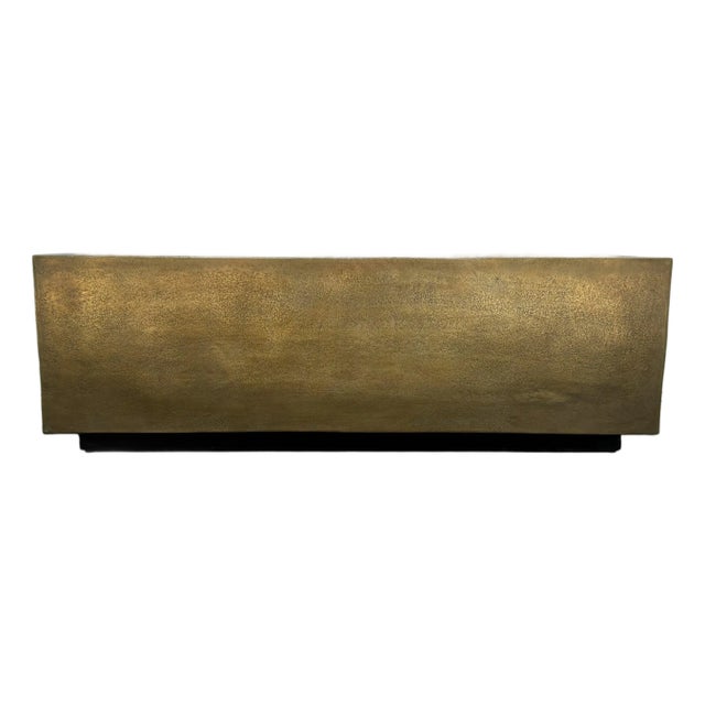 Currey & Co. Modern Antique Brass Finished Jahnu Bench For Sale
