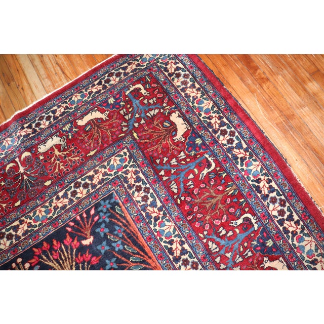 Early 20th Century Zabihi Collection Jewel Toned Botanical Persian Meshed Animal Pictorial Rug - 11'7" x 13'10" For Sale - Image 12 of 12