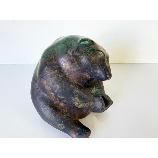 Vintage Tony Evans Studio Art Pottery Raku Bear Sculpture For Sale - Image 12 of 12