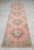 Salmon 3x12 Vintage Oushak Runner Rug, Faded Salmon Pink and Sage Green Hallway Runner, 1970s Handmade Anatolian Corridor Rug, Kitchen Runner For Sale - Image 8 of 13