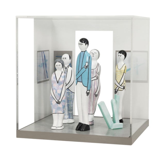 Guglielmo Gusella - A Gallery Opening, C. 1980s Mixed-Media Table Sculpture For Sale In Detroit - Image 6 of 8
