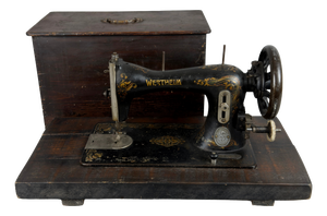 Antique Wertheim Sewing Machine with Movable Wooden Lid, 1900s