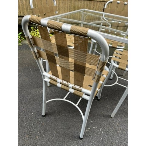 Industrial Vintage Aluminum Table and Chair Set For Sale - Image 3 of 14