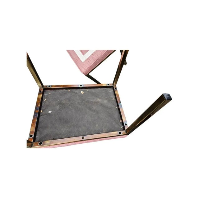 Metal Pair Mastercraft Contemporary Brass and Upholstered Benches Footstools For Sale - Image 7 of 7