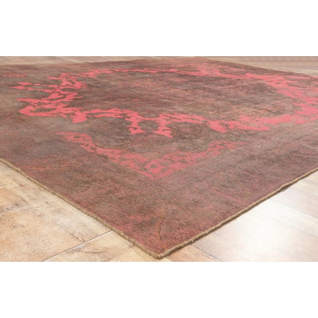Textile Mid 20th Century Industrial Maximalist Vintage Turkish Rug - 09’02 X 12’03 For Sale - Image 7 of 9