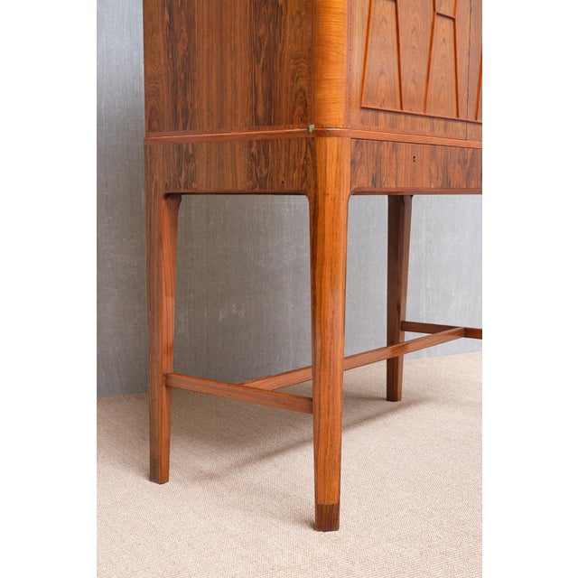 Cabinet in Walnut and Rosewood Marquetry by Bo Lindahl, Sweden, 1953 For Sale - Image 14 of 18