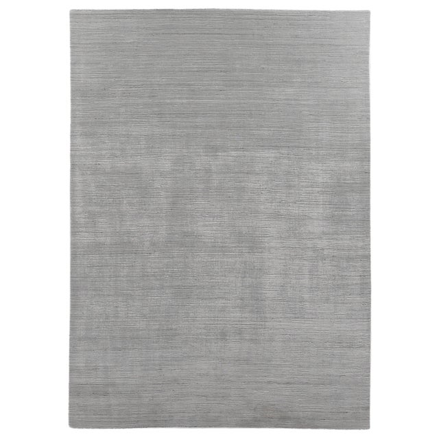 Aqua Banbury Handloom Wool Viscose Aqua Rug - 9'x12' For Sale - Image 8 of 8
