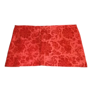 Antique Scarlet Red Cut Velvet Textile