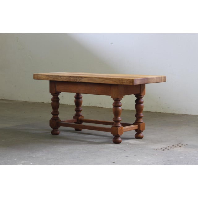 Baroque Antique Danish Baroque Coffee Table in Oak, 1890s For Sale - Image 3 of 18