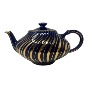 Arthur Wood Cobalt & Gilt Teapot | English Staffordshire, C. 1930s