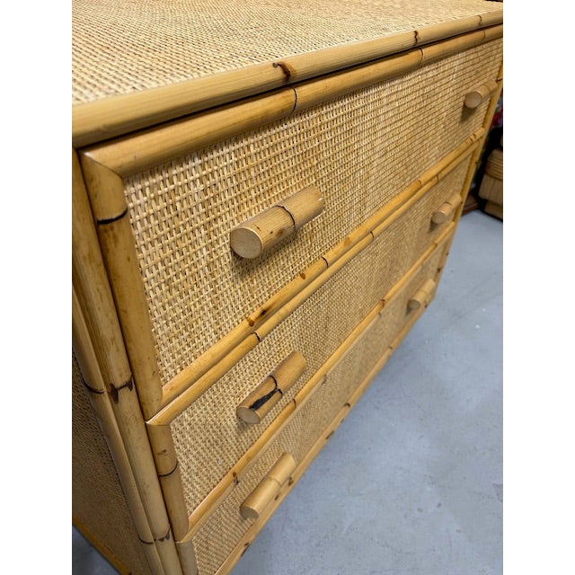 Mid-Century Modern Late 20th Century Bielecky Brothers Cane Rattan Bamboo Chest For Sale - Image 3 of 9