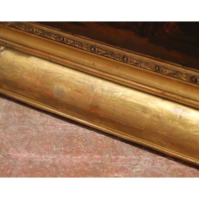 19th C. Flemish Oil on Canvas Painting in Gilt Frame, in the Manner of Teniers For Sale In Dallas - Image 6 of 7