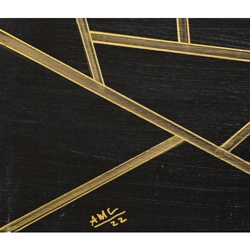 Golden Black is an enchanting contemporary painting realized by the Italian artist Anna Maria Caboni in 2022. Hand-signed...