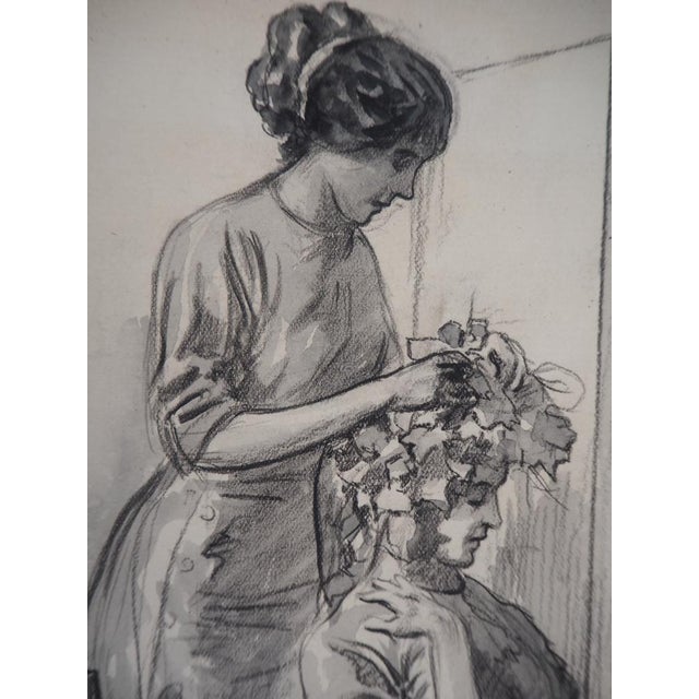 Alméry Lobel-Riche, Chez la coiffeuse, Drawing For Sale - Image 3 of 7