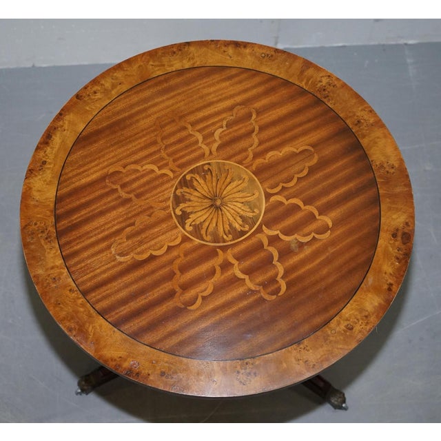 Burr Walnut Marquetry Inlay Side Tables, Set of 2 For Sale - Image 15 of 18