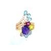 Bochic "Capri" Vintage Sapphire & Multi Gem Cocktail Ring 18k Gold & Silver For Sale - Image 16 of 18