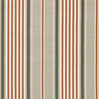 Sample - Schumacher Minzer Cotton Stripe Fabric in Valencia For Sale