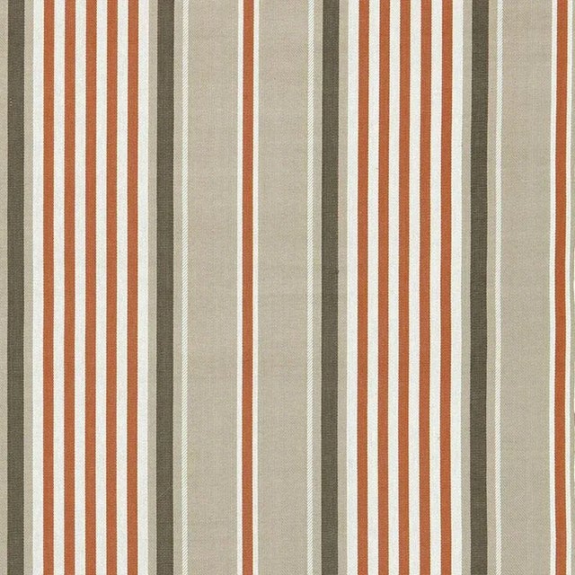 Sample - Schumacher Minzer Cotton Stripe Fabric in Valencia For Sale