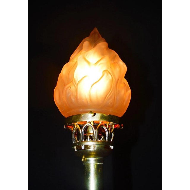 William IV Brass Table Lamp with Flame Glass Shade from Palmer & Co., London, 1830s For Sale - Image 14 of 18