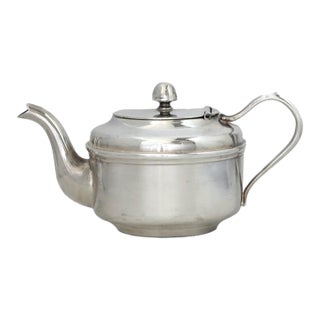 Early 20th Century World War II Us Navy Officers Silverplate Mess Teapot For Sale
